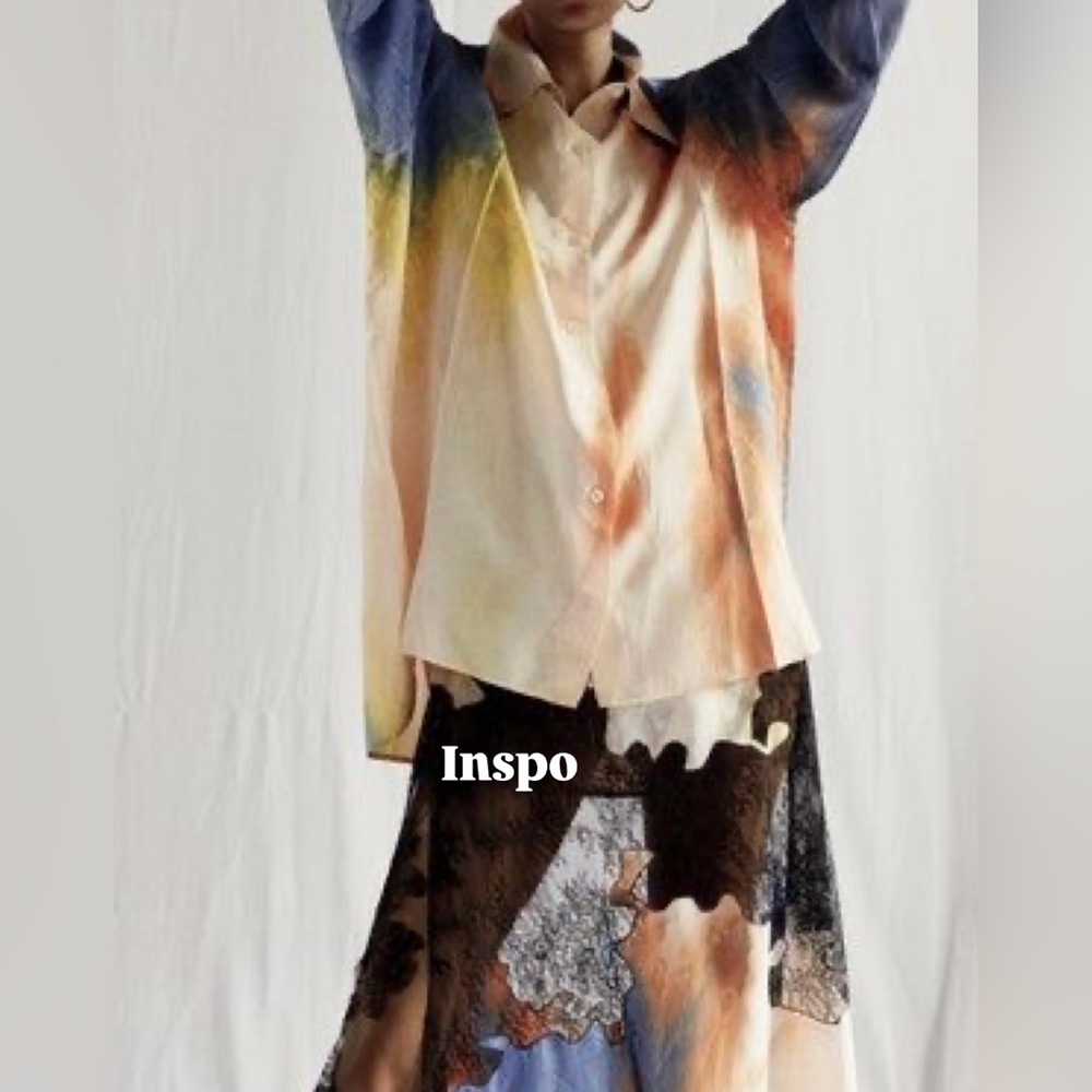 Nasty Gal Tie-Dye Button up Shirt Size 6 - Picture 4 of 4
